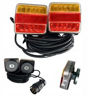 Zestaw lamp LED przyczepki przyczepy światła diodowe na magnes 7,5m