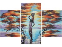 90X60CM OBRAZ AFRYKAŃSKA DZIEWCZYNA KOSZEM