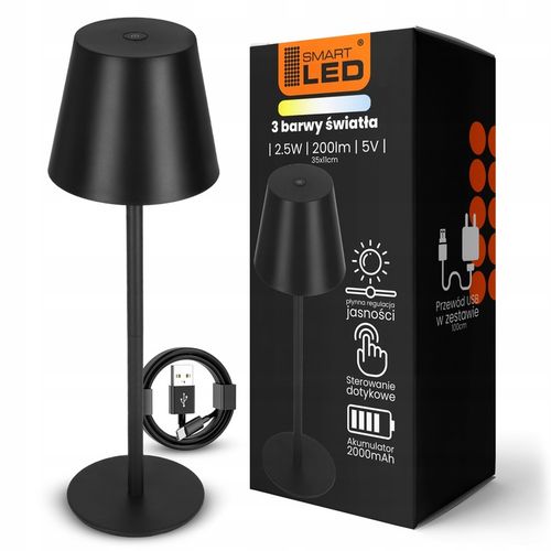 Lampka Na Biurko Biurkowa LED Dotyk Akumulatorowa Ściemniacz 3 Barwy na Arena.pl