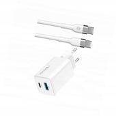 Szybka ładowarka GaN 45W 2 wejścia USB i USB-C z kablem do Motorola Edge 40