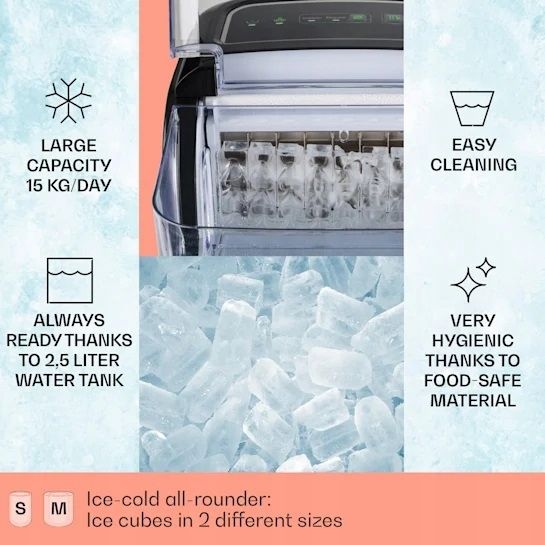 Kostkarka do lodu Klarstein Kristall Krystaliczny Przeźroczysty lód 15kg/24 zdjęcie 2