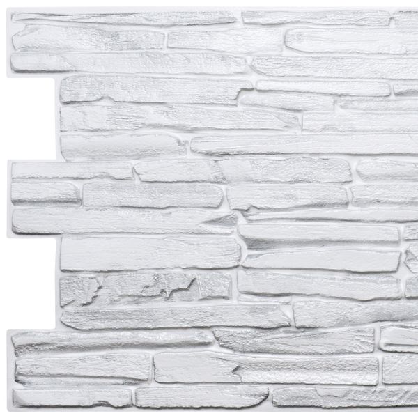 Dekoracyjne Panele Ścienne 3D PCV kamień szary White Rock zdjęcie 3