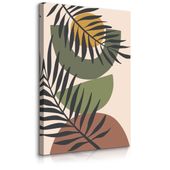 Obraz Canvas Do Salonu Japońskie Liście Palmy Styl Boho Natura 50cm x 70cm