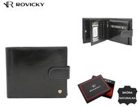 duży, skórzany portfel męski na zatrzask - rovicky