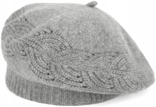 Elegancki beret damski Flossy Tones - ciepły i miły w dotyku Szary na Arena.pl