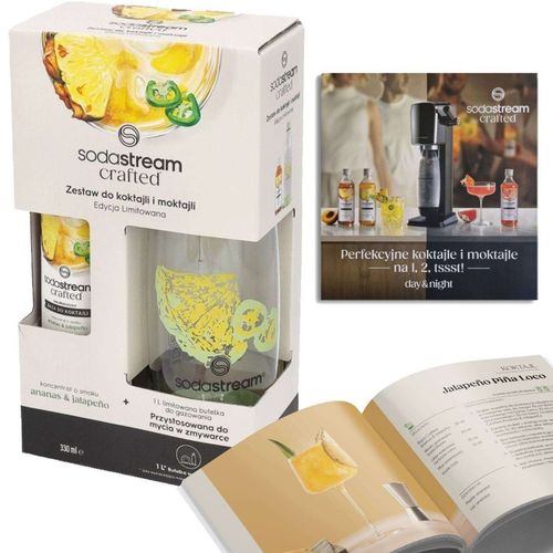 Baza do koktajli SodaStream Ananas Jalapeno 330ml + Butelka 1l + książka na Arena.pl