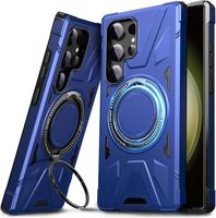 Etui Samsung Galaxy S24 Ultra MagSafe pancerne stojak 360° niebieskie