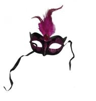 maska venetian mask purple with purple stone and feather