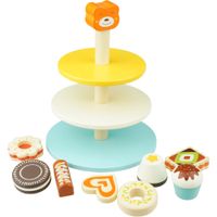 Drewniana patera z ciasteczkami na ciastka i babeczki dla dzieci