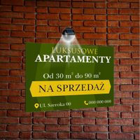 nadruk TABLICZKA reklamowa z lampą SZYLD dibond 40x30 APARTAMENTY WYNAJEM