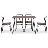 ZESTAW MEBLI JADALNIA STOL KRZESLA PARIS MDF OKLEINA STALOWA