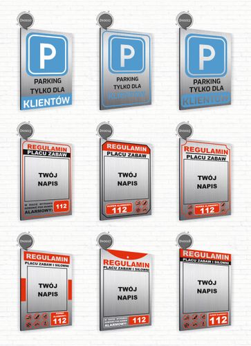 Tabliczka znak informacyjny 40x30 Srebrna PARKING DLA NIEPEŁNOSPRAWNYCH na Arena.pl