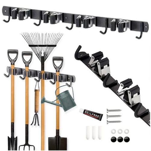 Uchwyt na narzędzia ogrodnicze metalowy do ogrodu garażu organizer na kije na Arena.pl