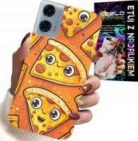 ETUI DO MOTOROLA G34 5G - SŁODKIE UŚMIECHNIĘTE PIZZE CASE + FOLIA