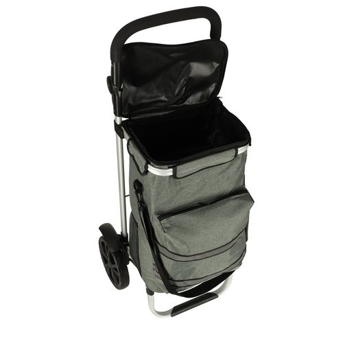 Wózek Zakupowy Torba Zakupowa Szara na Kółkach z Uchwytem na Zakupy na Arena.pl