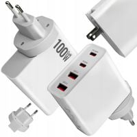Ładowarka sieciowa 100W 4 Potrów USB Typ-C z Szybkim Ładowaniem QC 3.0 PD