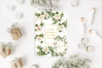 Karnet A5 Z Klapką Komunia. Hibiskus