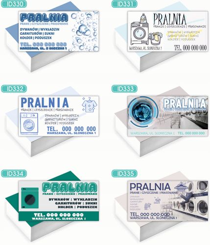 Wizytówki firmowe Foliowane 1000szt dużo różnych wzorów PRALNIA na Arena.pl