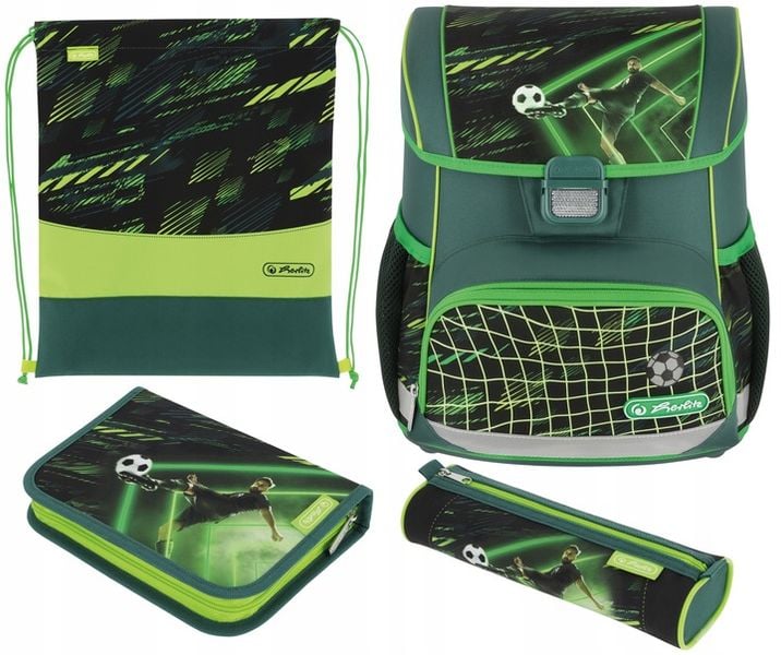 TORNISTER SZKOLNY HERLITZ LOOP PLUS PIŁKA NOŻNA ZESTAW KLASA 1-3 zdjęcie 3