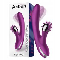 Wibrator do pochwy i łechtaczki, z obrotowymi języczkami. Sex gadżet.