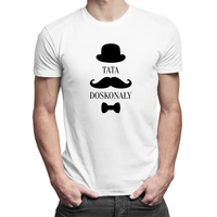 Tata doskonały - męska koszulka z nadrukiem L Biały T-shirt - męski PREZENT