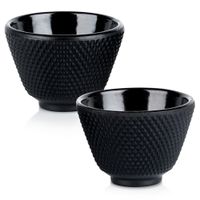 2x Czarki Żeliwne Emaliowane do Picia Herbaty Kubki Filiżanki Japońskie