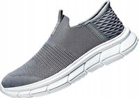 MĘSKIE BUTY SPORTOWE ULTRA LEKKIE ODDYCHAJĄCE SNEAKERS SZARE ROZMIAR 45