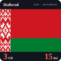 Karta eSIM Internet Białoruś 3 GB na 15 dni - bez rejestracji