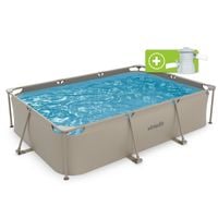 Basen stelażowy VirtuFit prostokątny 300x210 cm z pompą filtrującą beżowy