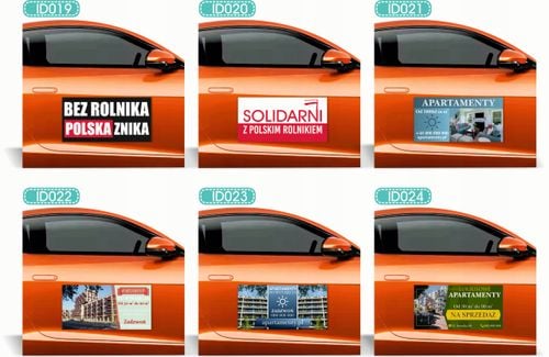 Magnes na samochód reklama magnetyczna 60x30 cm APARTAMENTY DO WYNAJĘCIA na Arena.pl