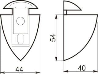 Podpórka do półki Pelikan Mały, aluminium mat - WYPRZEDAŻ na Arena.pl