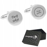 Spinki do mankietów TWÓJ TEKST TWOJA GRAFIKA ślub