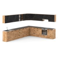 Meble Kuchenne Narożne Modułowe Duże Blat 6.8m Wotan San Sebastian Wotan