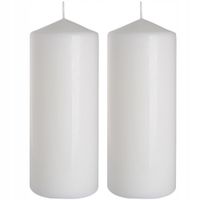 ZESTAW 2 ŚWIEC STOŁOWYCH WALEC KLASYCZNA ŚWIECZKA 20cm 90h