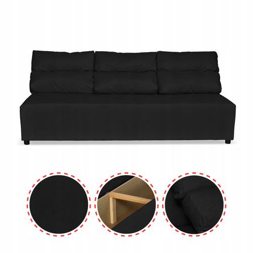 Zestaw KIMO funkcja spania sofa fotele Family Meble czarny Hunter welur na Arena.pl