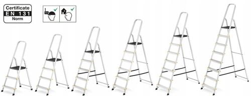 Drabina aluminiowa domowa jednostronna profesjonalna HIGHER 7 stopni na Arena.pl