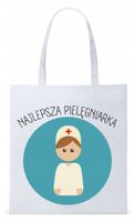 Dla Pielęgniarki Prezent Torba Eco Biała Shopper Z Nadrukiem Ze Zdjęciem