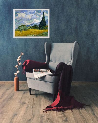 Pole pszenicy z cyprysami, Vincent van Gogh - plakat 59,4x42 cm na Arena.pl