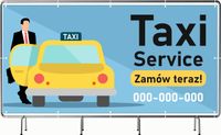 BANER REKLAMOWY OCZKOWANY 100x50cm dużo wzorów TAXI SERVICE