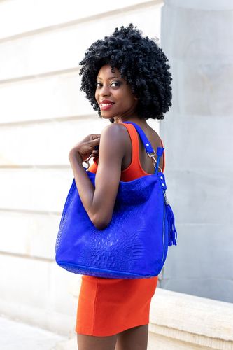 Chabrowa torebka skórzana zamszowa shopper W10 na Arena.pl