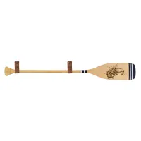 Pagaj John Paddle Beavertail Ozdoba Wypalany 110 cm WZ2 ze skórzanymi poziomymi zawieszkami 110 cm