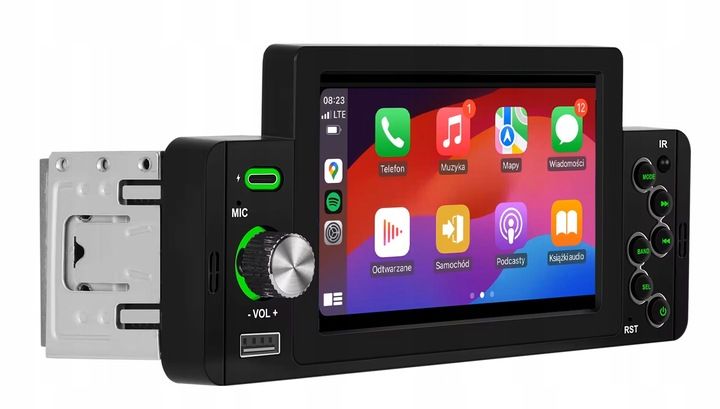 RADIO SAMOCHODOWE 1DIN BLUETOOTH 5" EKRAN DOTYK APPLE CARPLAY ANDROID AUTO zdjęcie 12