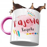 Kubek Różowy Dla Kasjerki Fajowa Kasjerka Z Nadrukiem Ze Zdjęciem