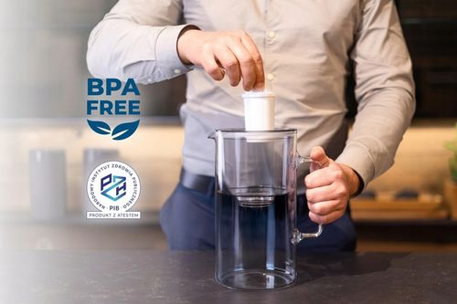 Dzbanek filtrujący szklany Wessper 3l Szary + 1x Filtr aquaclassic na Arena.pl