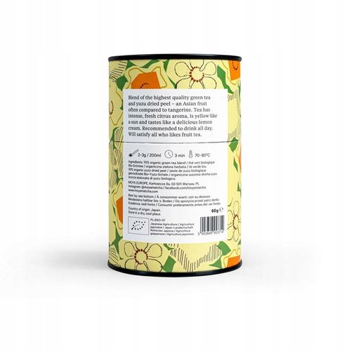 Moya Yuzu Tea organiczna japońska zielona herbata liściasta 60g na Arena.pl
