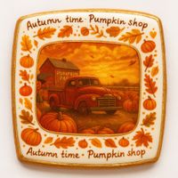CIASTKO LUKROWANE PUMPIKN FARM SUN ROZ.S KWADRAT JESIEŃ RĘCZNIE ROBIONE