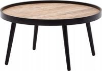 Stolik kawowy boczny czarny do salonu okrągły