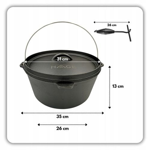 KOCIOŁEK ŻELIWNY WISZĄCY GARNEK MYŚLIWSKI WĘGIERSKI 7,2L NA OGNISKO na Arena.pl