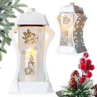 Znicz świąteczny kapliczka lampion Boże Narodzenie biały 35 cm