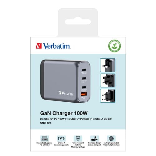 Ladowarka Verbatim GaN 4-w-1 100W na Arena.pl